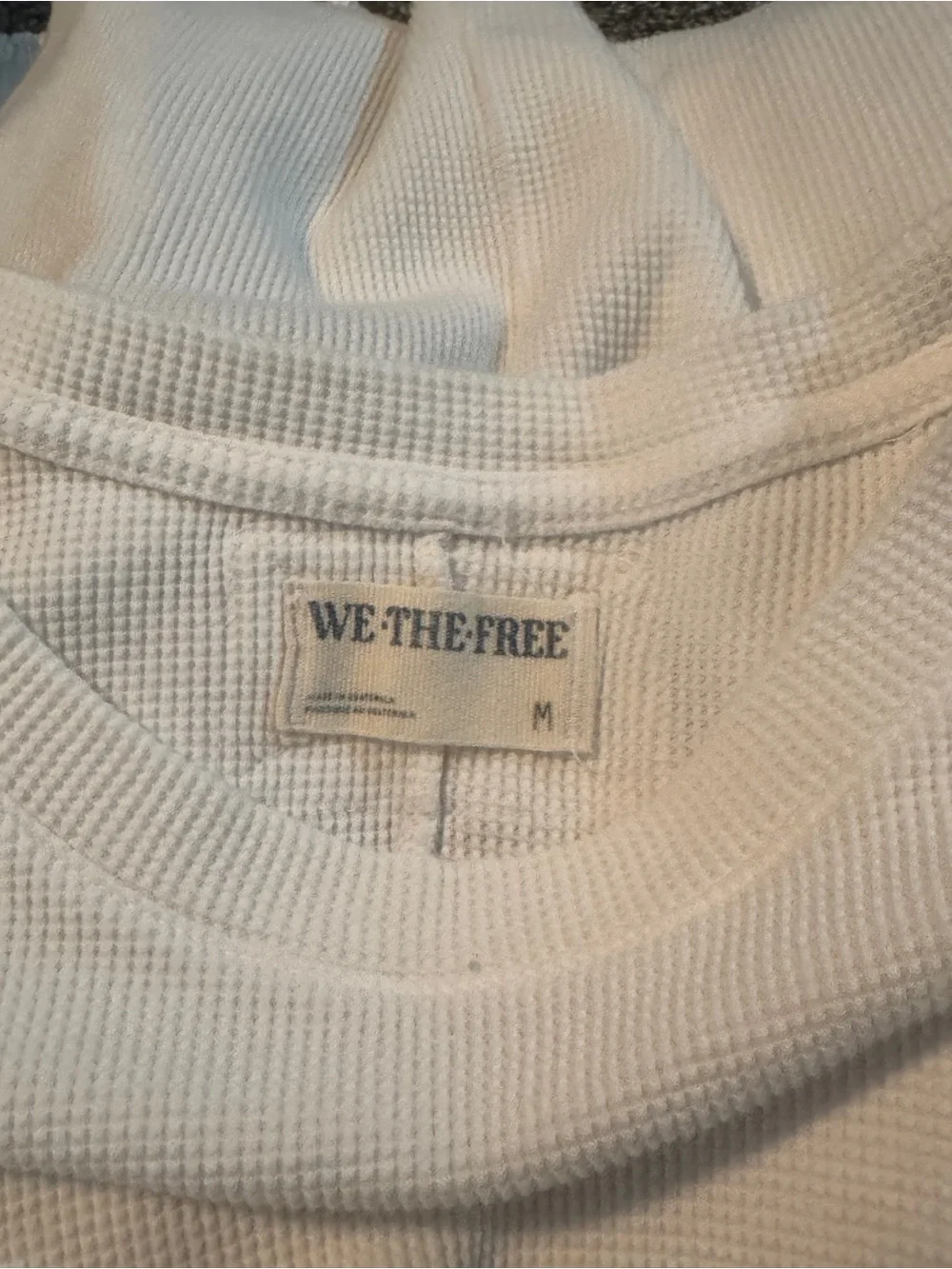 We The Free White Ribbed Long Sleeve Lettuce Hem Top